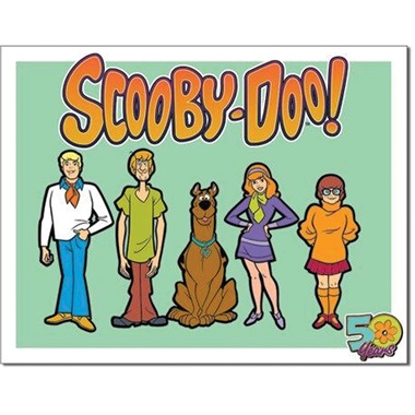 Scooby Doo - 50 Years Tin Sign - 16"W x 12-1/2"H